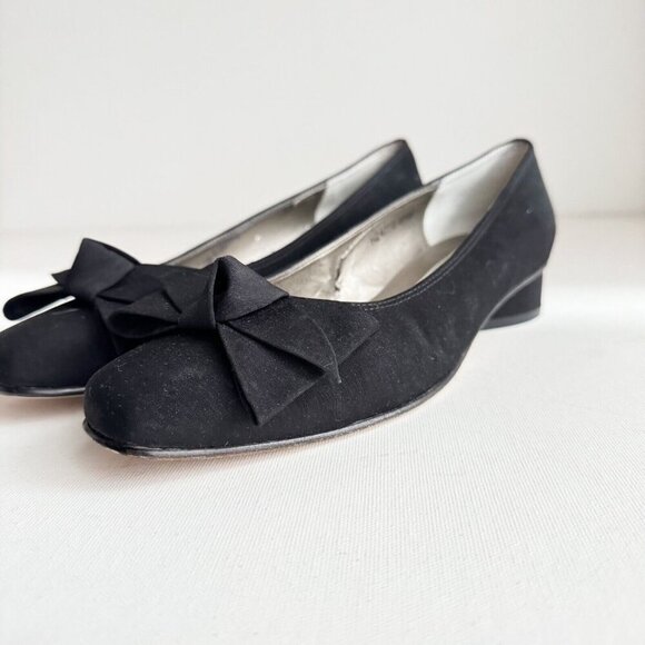 Vintage Ros Hommerson Bow Detail Fabric Upper Flats 8.5S - Picture 5 of 8